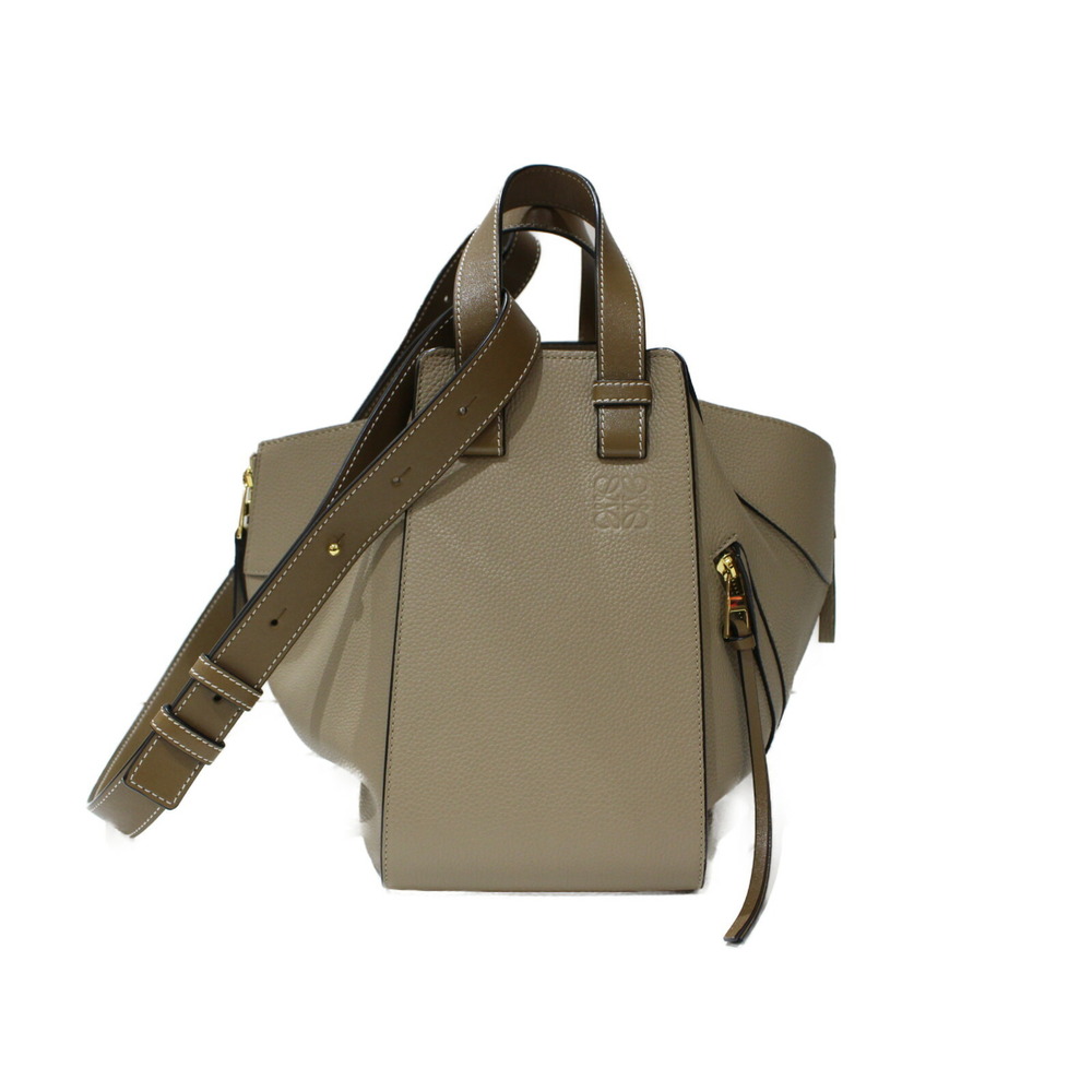LOEWE Hammock Bag handbag shoulder soft grained calfskin Greige Gray